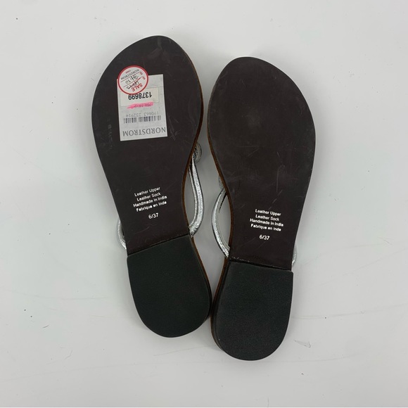 Jeffrey Campbell Leather Metallic Infinity Knot Thong Sandals Size 6 - Picture 7 of 7